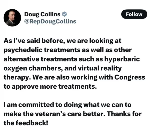 Please watch this video. Thank you @repdougcollins for being so openminded and progressive. As I’ve always maintained - our veterans need immediate help now as we are so blessed to have so many who have sacrificed so much for our freedoms - it’s time we give back and support them - we believe psychedelics (psilocybin) is a clear path to help. 🙏 - Todd Shapiro, CEO & Director of Red Light Holland